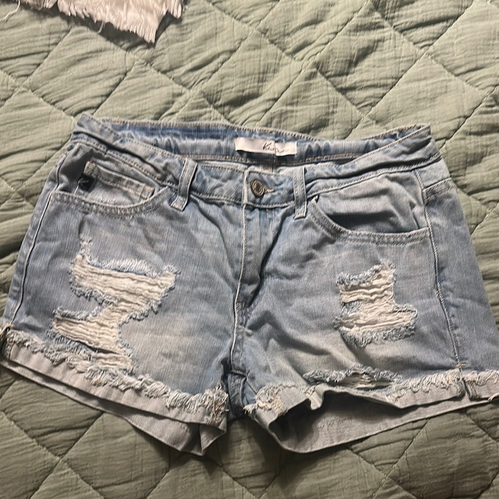 KanCan Blue Distressed Jean Shorts